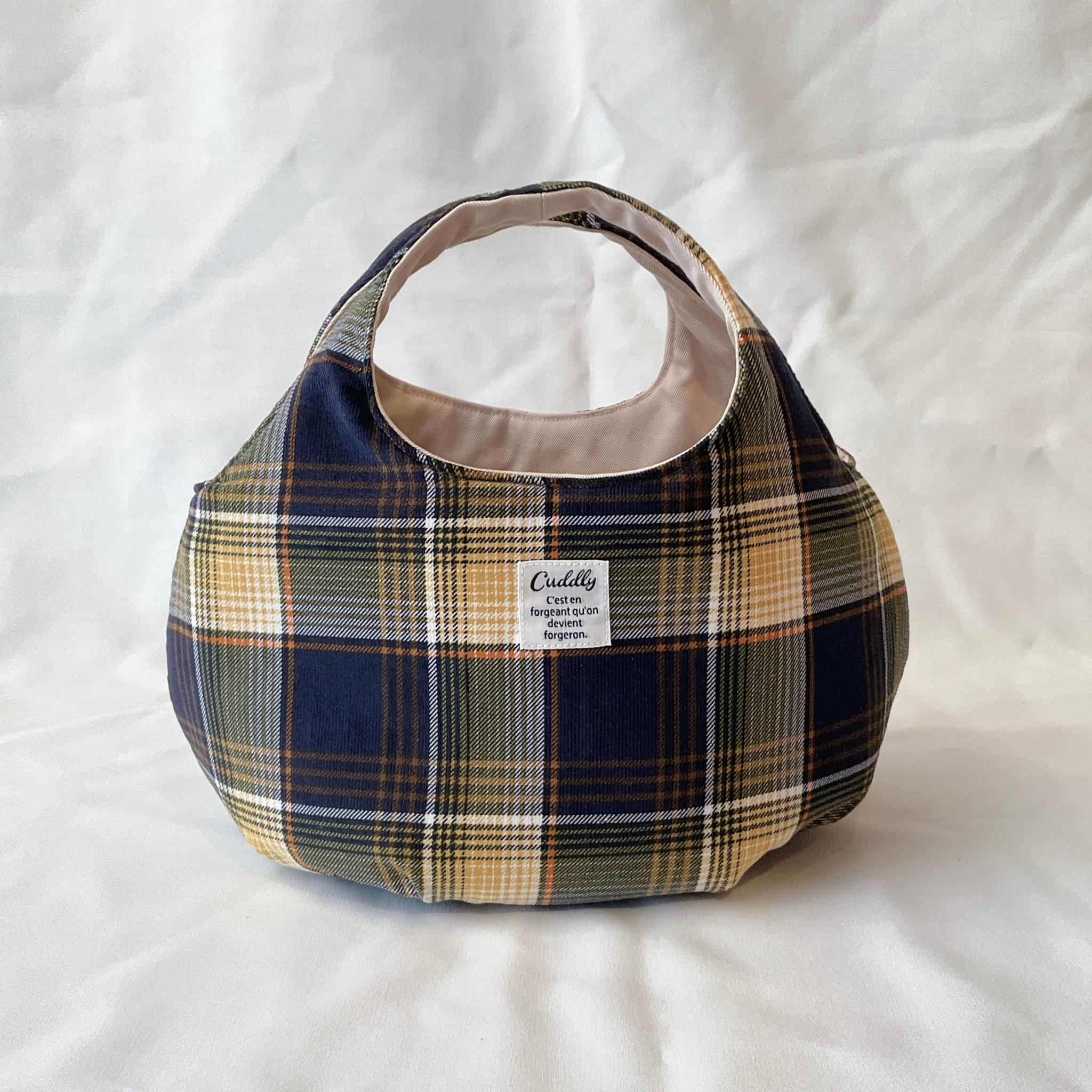 コーデュロイの小さなころりんバッグ　Sサイズ　中身が見えないのが嬉しい | 2枚目