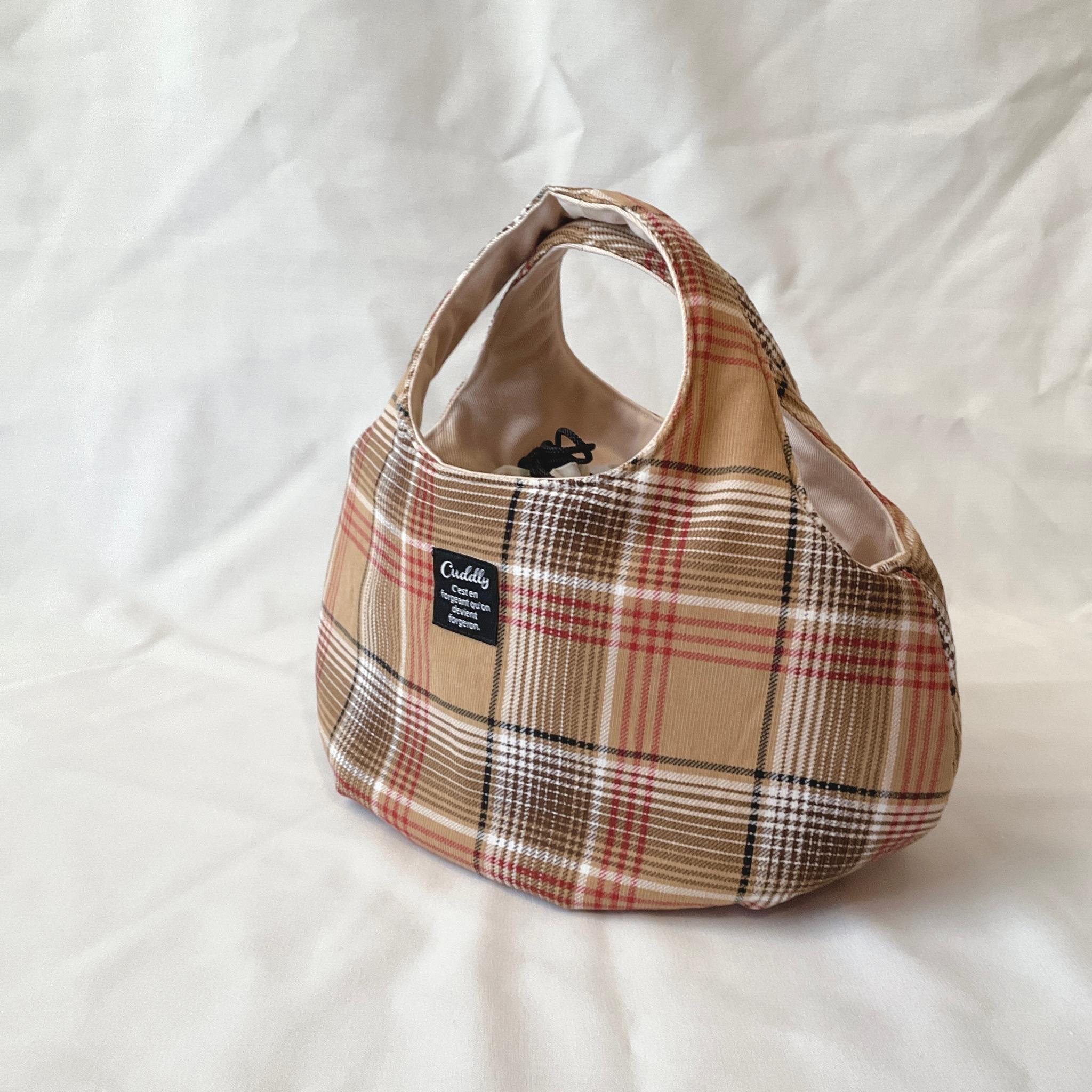 コーデュロイの小さなころりんバッグ　Sサイズ　中身が見えないのが嬉しい | 2枚目