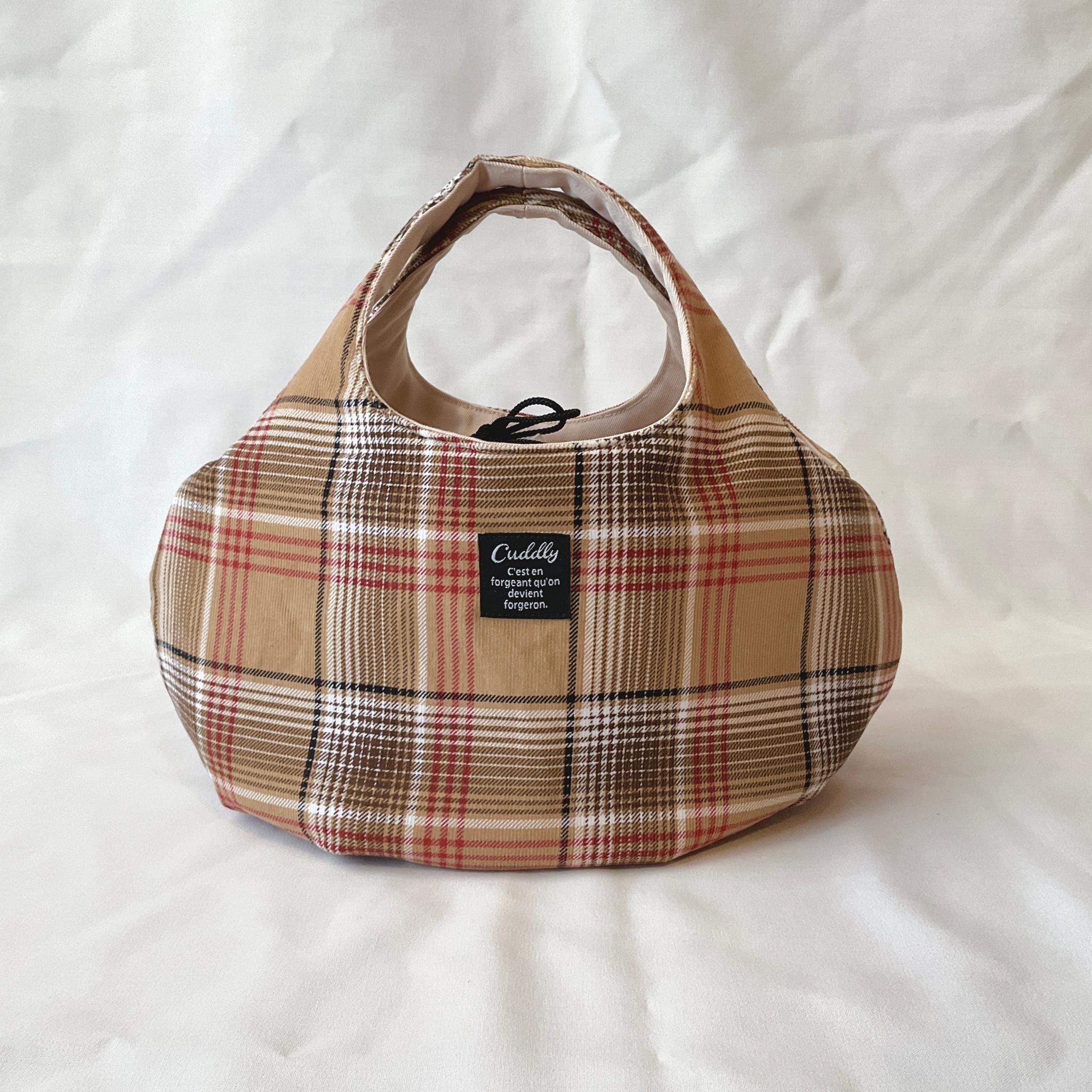 コーデュロイの小さなころりんバッグ　Sサイズ　中身が見えないのが嬉しい | 3枚目