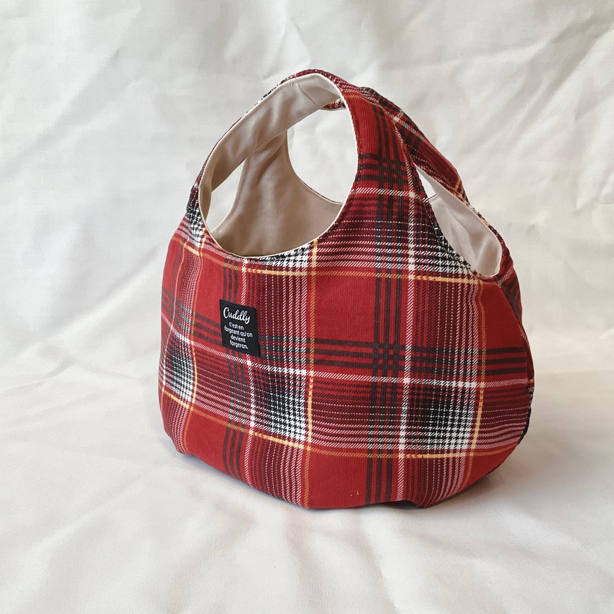 コーデュロイの小さなころりんバッグ　Sサイズ　中身が見えないのが嬉しい | 3枚目