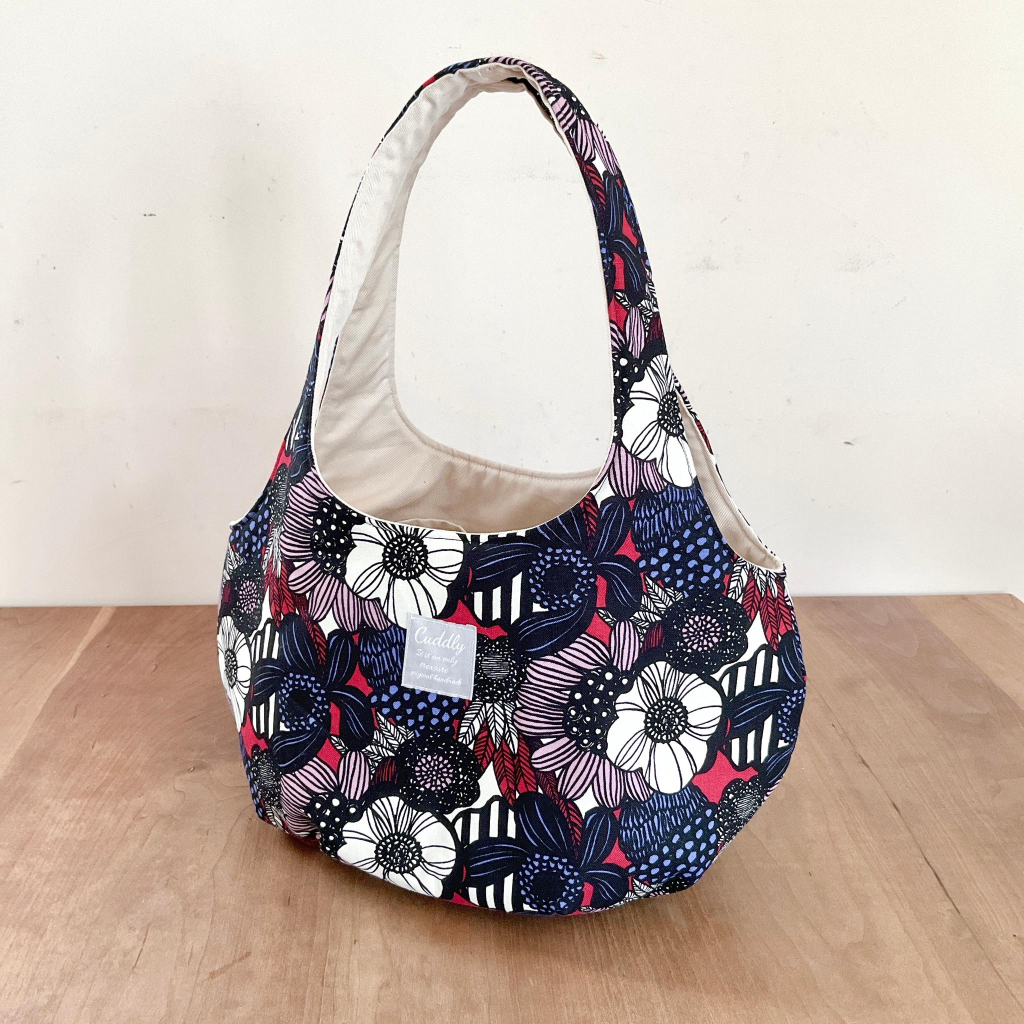 ころりんバッグ　Mサイズ　ショルダー　トートバッグ　 kororin bag　軽い ざっくり 北欧 花 フラワー | 2枚目