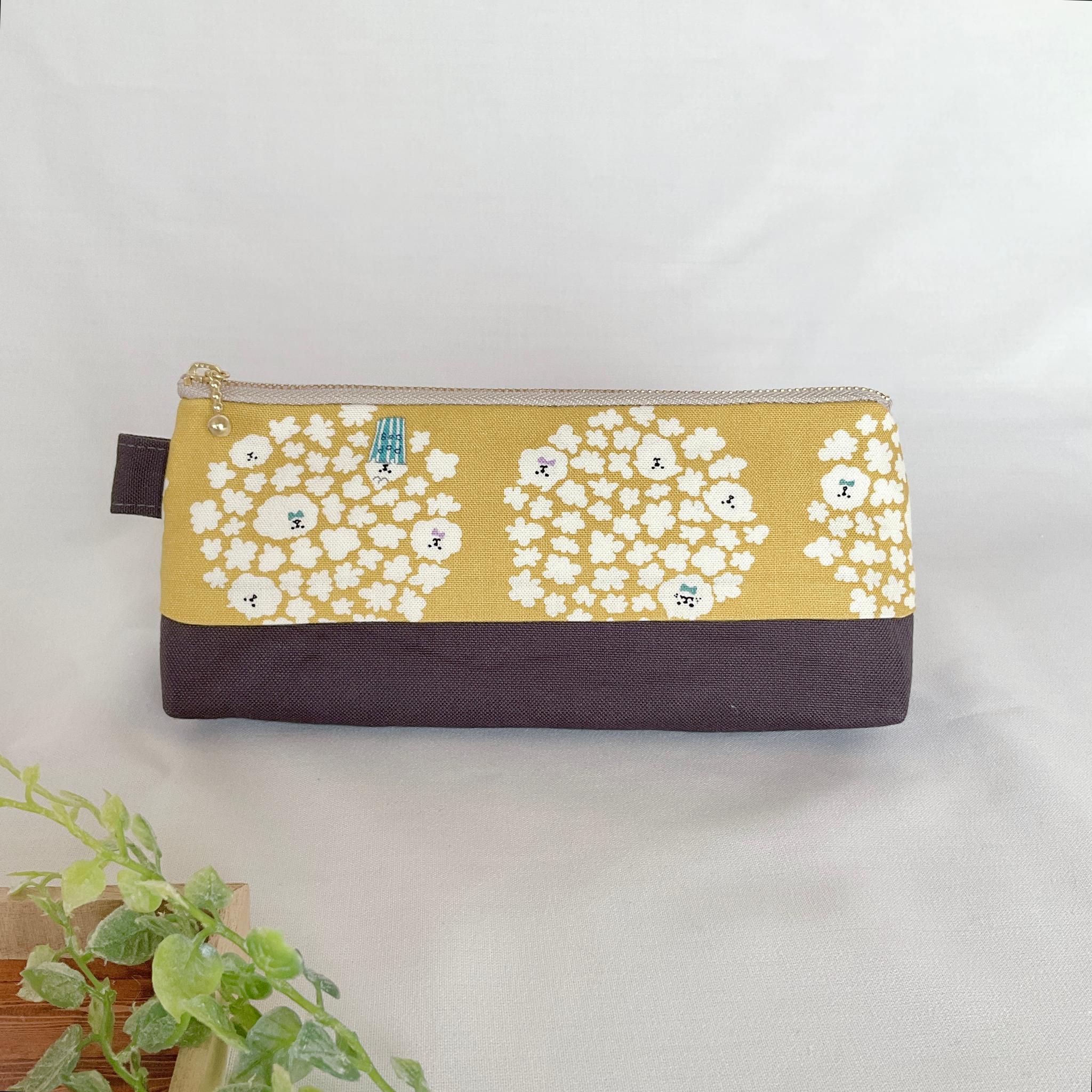 マチたっぷりのペンケース ツートン ファスナー ポーチ 帆布 大容量 新生活 新学期 入学 | 2枚目