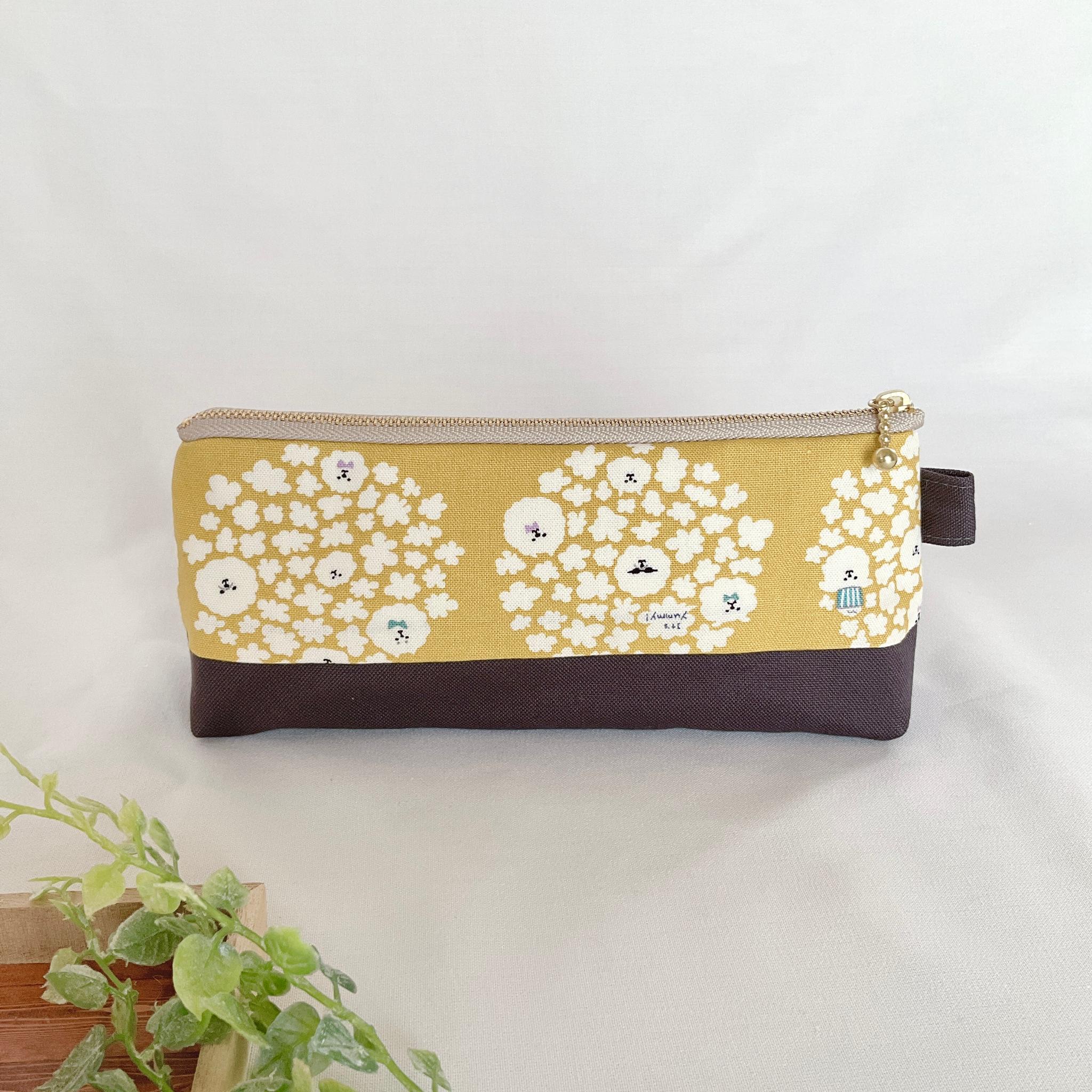 マチたっぷりのペンケース ツートン ファスナー ポーチ 帆布 大容量 新生活 新学期 入学 | 3枚目