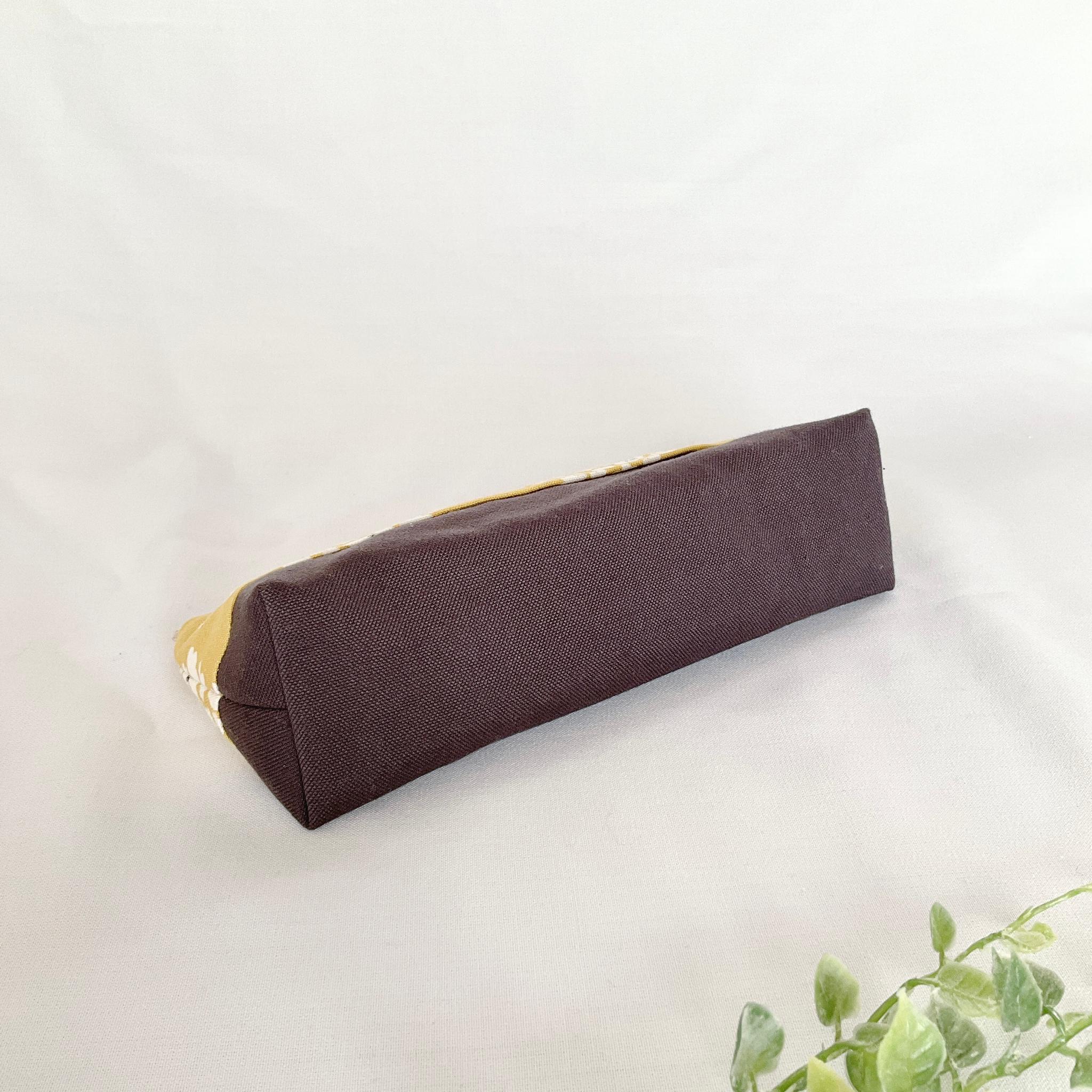 マチたっぷりのペンケース ツートン ファスナー ポーチ 帆布 大容量 新生活 新学期 入学 | 5枚目