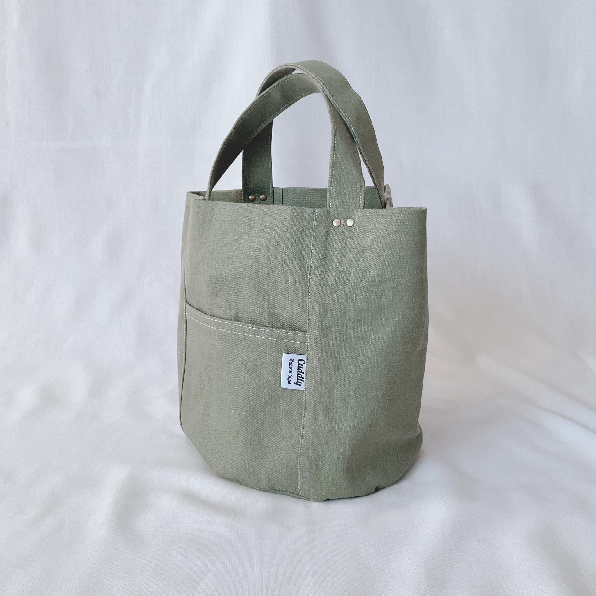 １点もの　自立して便利！　丸い底のトートバッグ | 2枚目