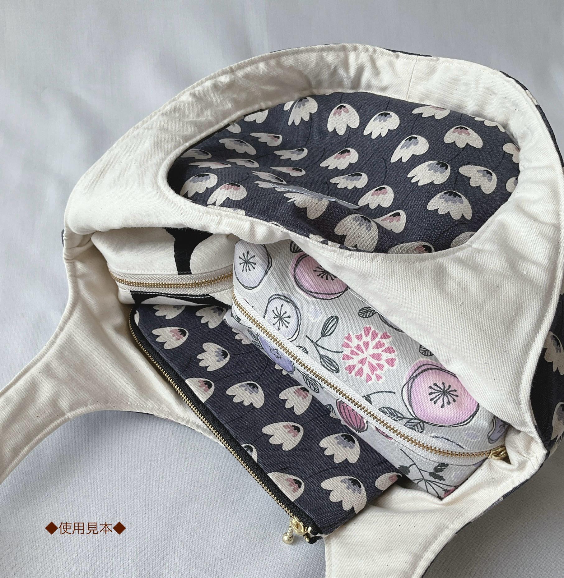 自立する花柄刺繍のころりんバッグ　Lサイズ｜毎日使いたくなる軽さと形 | 12枚目