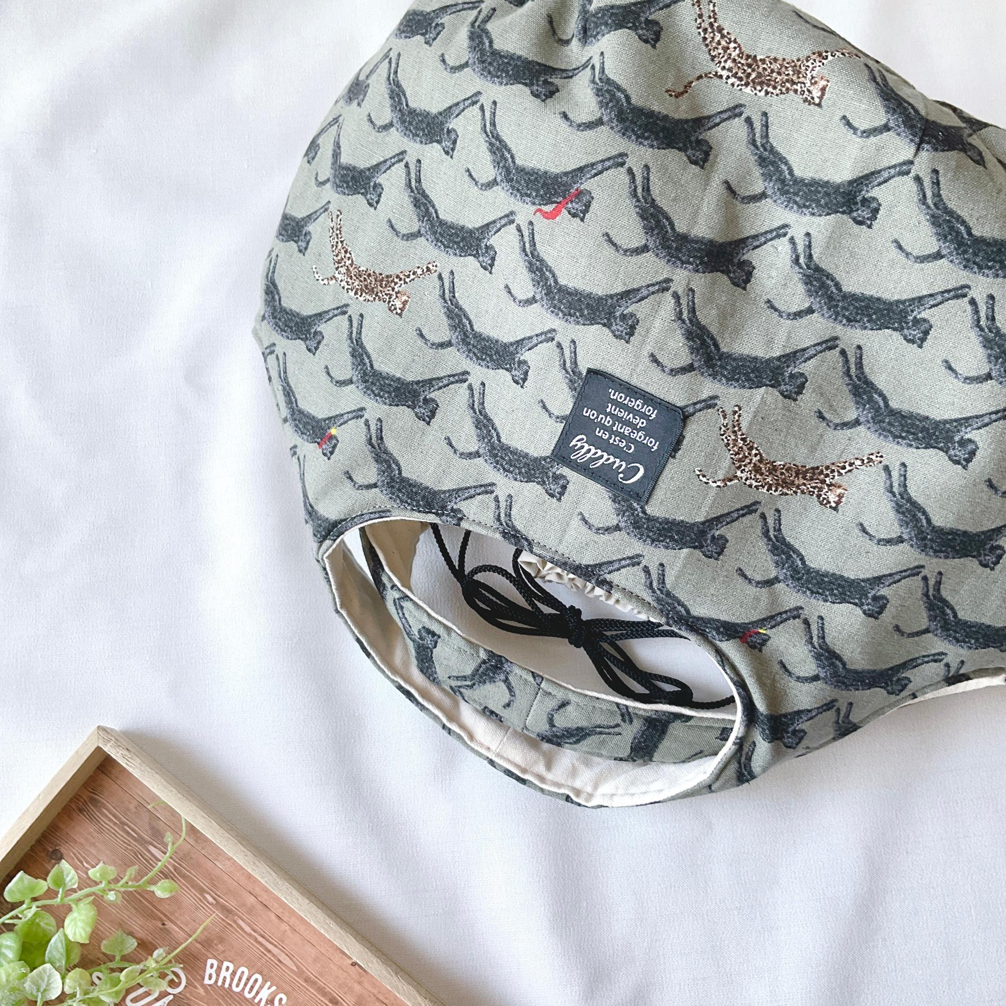 ヒョウ柄の小さなころりんバッグ　Sサイズ　グリーン　中身が見えないのが嬉しい | 7枚目