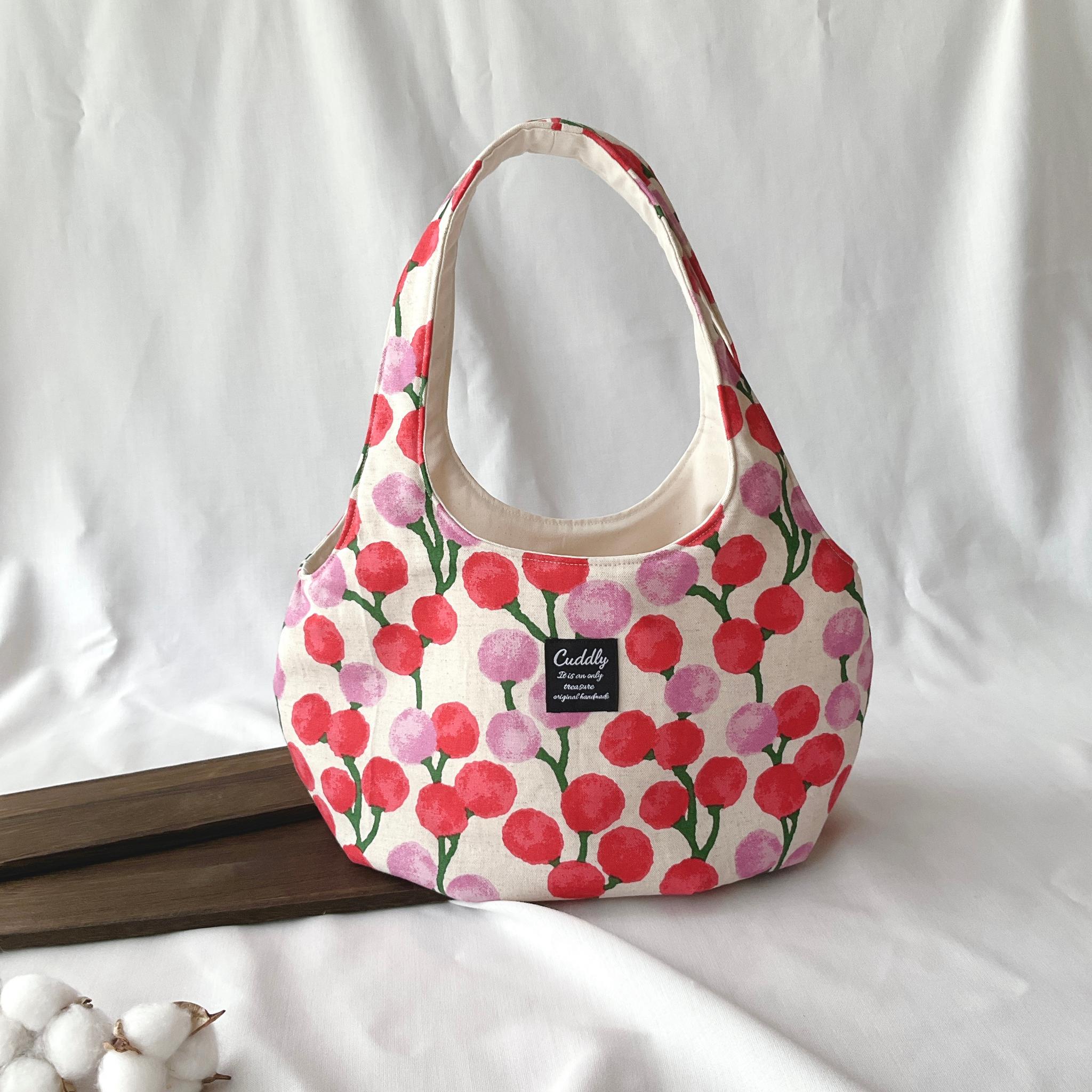 北欧柄のころりんバッグ　Mサイズ　ショルダータイプ1枚目の画像