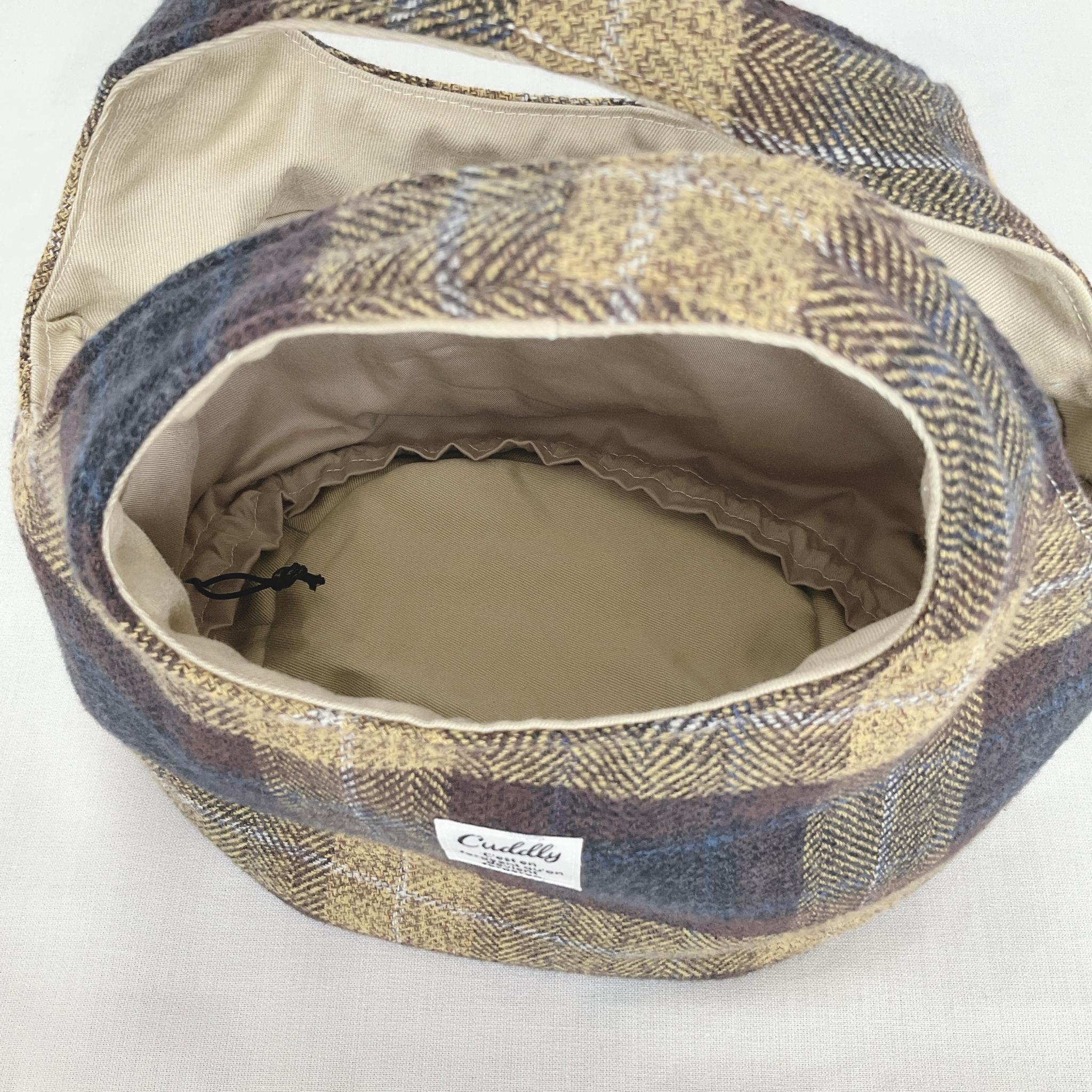 コットンツイードの小さなころりんバッグ　Sサイズ　中身が見えないのが嬉しい　ブラウン | 13枚目