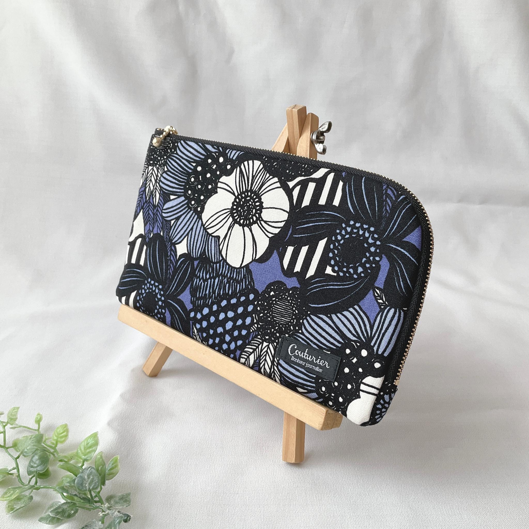 お薬手帳が入るL字ファスナーのポーチ お薬手帳 通帳ケース ヒョウ柄 | 2枚目