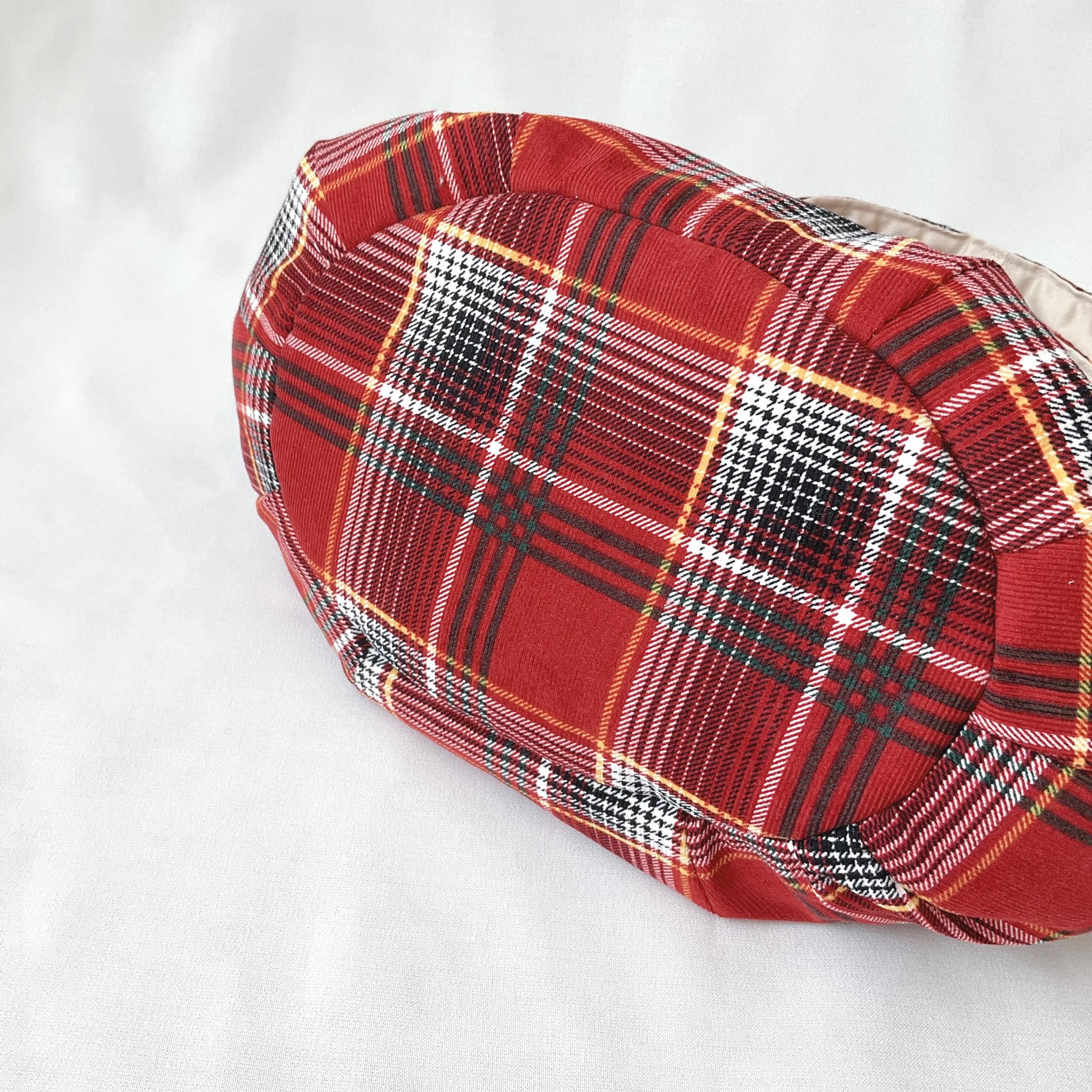 あったか素材のころりんバッグ　Mサイズ　手持ち　コーデュロイ　チェック | 6枚目